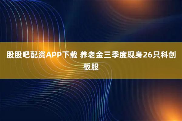 股股吧配资APP下载 养老金三季度现身26只科创板股