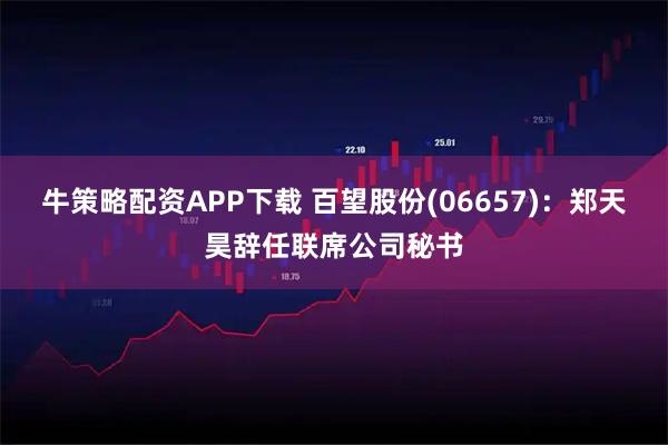 牛策略配资APP下载 百望股份(06657)：郑天昊辞任联席公司秘书